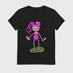 Футболка хлопковая женская Популярная мама, цвет: черный