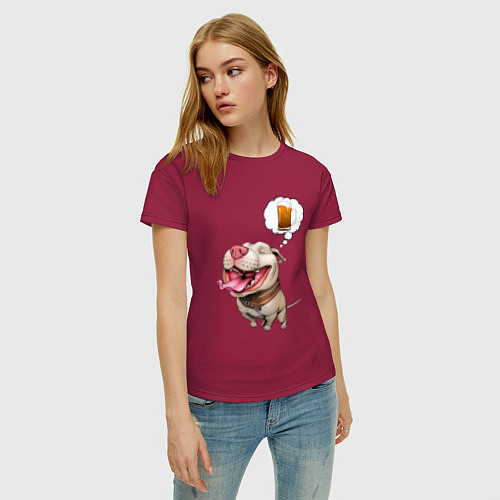 Женская футболка Пивбуль / Маджента – фото 3