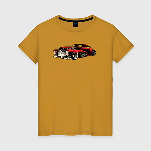 Женская футболка Retro car ретро-автомобиль / Горчичный – фото 1