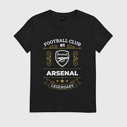 Футболка хлопковая женская Arsenal: Football Club Number 1, цвет: черный