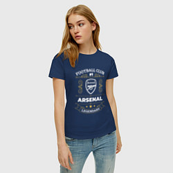 Футболка хлопковая женская Arsenal: Football Club Number 1, цвет: тёмно-синий — фото 2