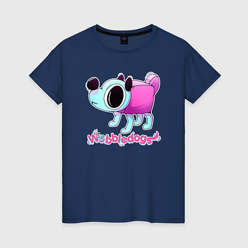 Женская футболка Wobbledog cute / Тёмно-синий – фото 1