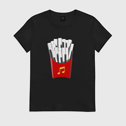 Женская футболка Картошка Фри Клавиши Фортепиано