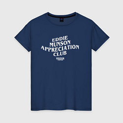 Футболка хлопковая женская Eddie Munson Appreciation Club, цвет: тёмно-синий