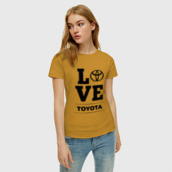 Футболка хлопковая женская Toyota Love Classic, цвет: горчичный — фото 2