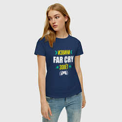 Футболка хлопковая женская Извини Far Cry Зовет, цвет: тёмно-синий — фото 2