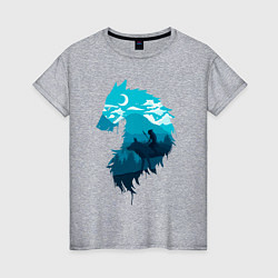 Женская футболка Принцесса Мононоке волчий силуэт