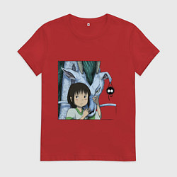 Футболка хлопковая женская Haku & Sen, цвет: красный