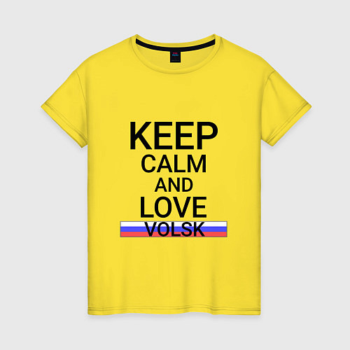 Женская футболка Keep calm Volsk Вольск / Желтый – фото 1