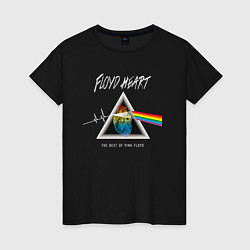 Футболка хлопковая женская Floyd Heart Pink Floyd, цвет: черный