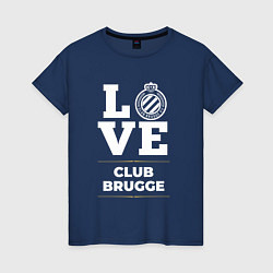 Футболка хлопковая женская Club Brugge Love Classic, цвет: тёмно-синий