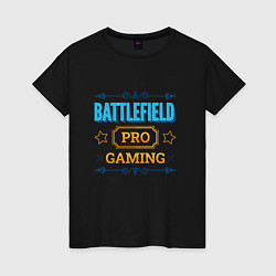 Футболка хлопковая женская Игра Battlefield PRO Gaming, цвет: черный