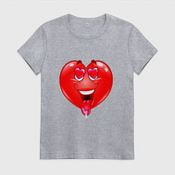 Футболка хлопковая женская THE HEART IN LOVE, цвет: меланж