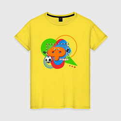 Футболка хлопковая женская Футбол в Буквогороде, цвет: желтый