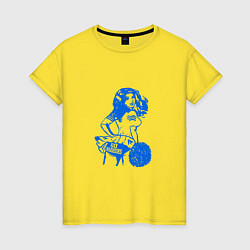 Футболка хлопковая женская Go Warriors, цвет: желтый