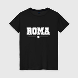 Футболка хлопковая женская Roma Football Club Классика, цвет: черный