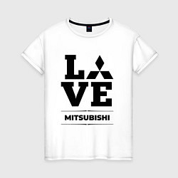 Футболка хлопковая женская Mitsubishi Love Classic, цвет: белый