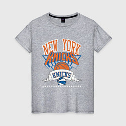 Футболка хлопковая женская NEW YORK KNIKS NBA, цвет: меланж