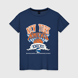 Футболка хлопковая женская NEW YORK KNIKS NBA, цвет: тёмно-синий