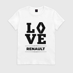 Футболка хлопковая женская Renault Love Classic, цвет: белый