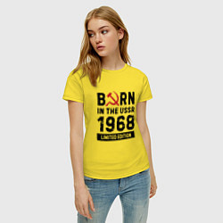 Футболка хлопковая женская Born In The USSR 1968 Limited Edition, цвет: желтый — фото 2