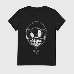 Футболка хлопковая женская DnB - Smile, цвет: черный