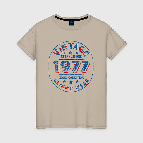 Женская футболка Год изготовления 1977 / Миндальный – фото 1