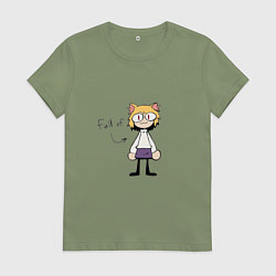 Футболка хлопковая женская Full of neco arc, цвет: авокадо