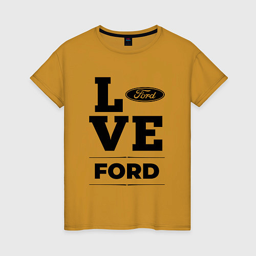 Женская футболка Ford Love Classic / Горчичный – фото 1