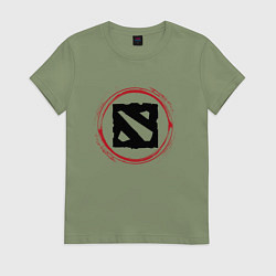 Женская футболка Символ Dota и красная краска вокруг