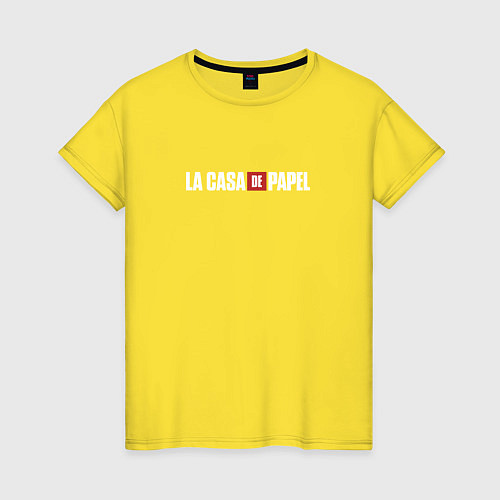 Женская футболка Бумажный дом логотип / Желтый – фото 1