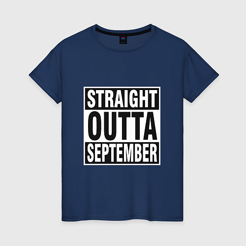 Женская футболка Прямо из сентября / Тёмно-синий – фото 1