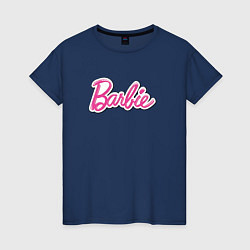 Футболка хлопковая женская Barbie logo, цвет: тёмно-синий