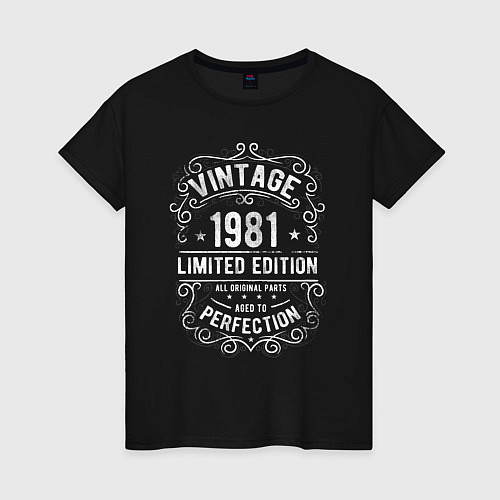 Женская футболка Винтаж 1981 ограниченный выпуск / Черный – фото 1