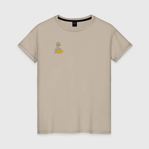 Женская футболка Два весёлых гуся СЕРЫЙ mini / Миндальный – фото 1