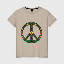 Футболка хлопковая женская Pacific symbol, цвет: миндальный