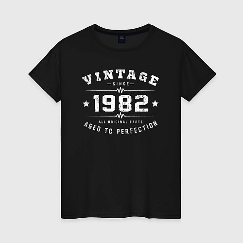 Женская футболка Винтаж 1982 оригинальные детали / Черный – фото 1