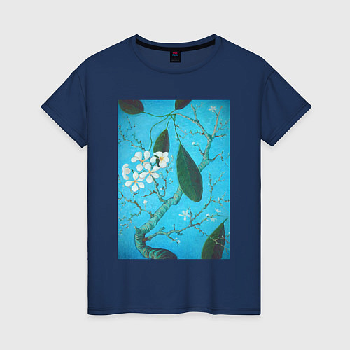 Женская футболка Плюмерия / Тёмно-синий – фото 1
