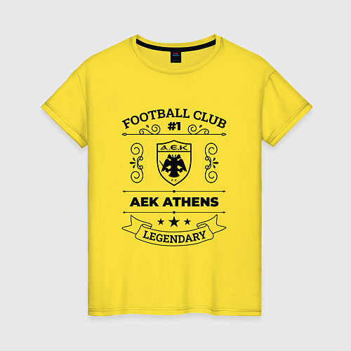 Женская футболка AEK Athens: Football Club Number 1 Legendary / Желтый – фото 1