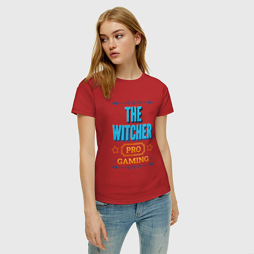 Женская футболка Игра The Witcher PRO Gaming / Красный – фото 3