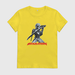 Футболка хлопковая женская Райден из Metal Gear Rising с мечом, цвет: желтый