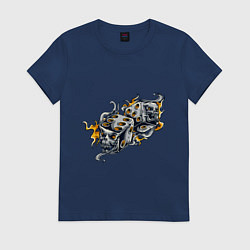 Футболка хлопковая женская Фарт, цвет: тёмно-синий