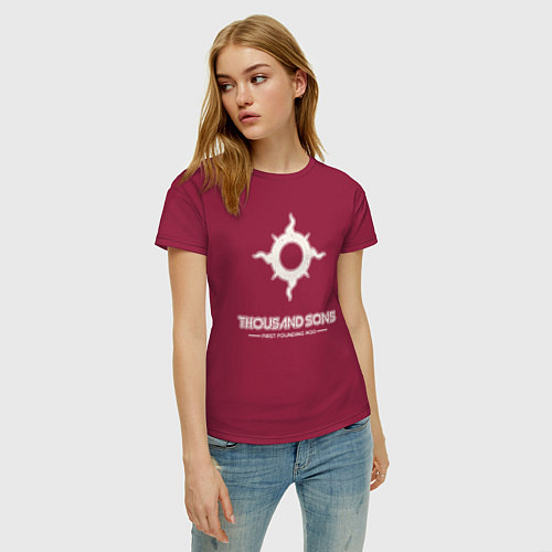 Женская футболка Тысяча сынов лого винтаж / Маджента – фото 3
