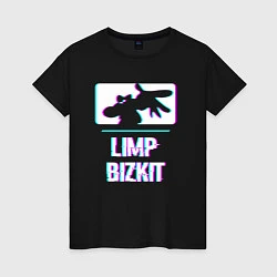 Футболка хлопковая женская Limp Bizkit Glitch Rock, цвет: черный