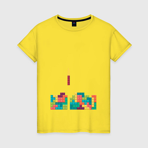 Женская футболка Огненный тетрис / Желтый – фото 1
