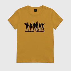 Футболка хлопковая женская VHS MOVIE HEROES second ver, цвет: горчичный