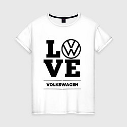 Футболка хлопковая женская Volkswagen Love Classic, цвет: белый