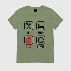 Женская футболка Eat - Sleep - Final Fantasy - Repeat