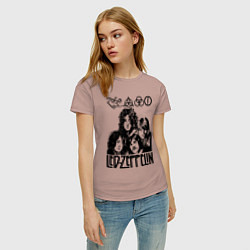 Футболка хлопковая женская Led Zeppelin Black, цвет: пыльно-розовый — фото 2