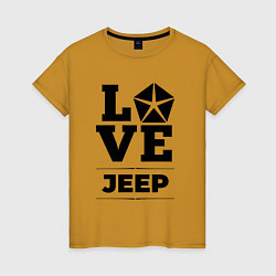 Футболка хлопковая женская Jeep Love Classic, цвет: горчичный